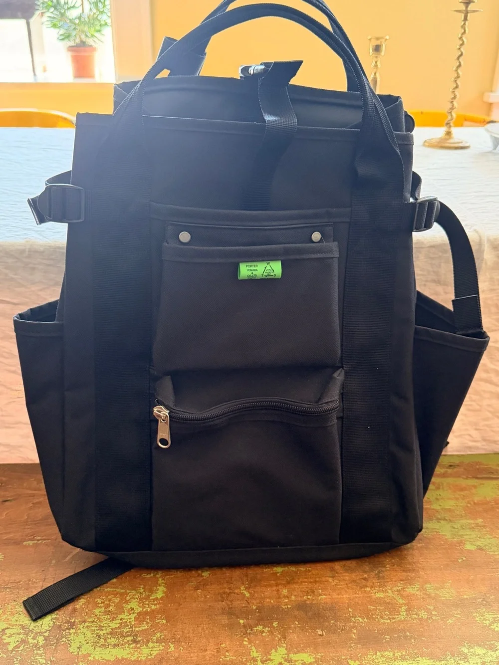 Porter Yoshida Tokyo 2-Way Tote Backpack – Black Utility Bag - Picture 7 of 8